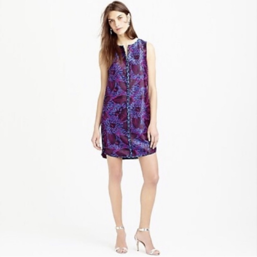 J Crew Sleeveless Shift Dress Midnight Floral